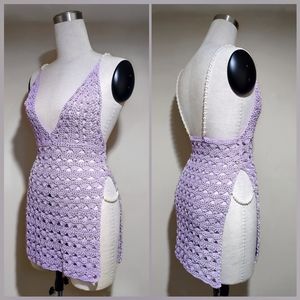 Custom crochet beach cover ( dress ) size 6 / 8 - Medium
